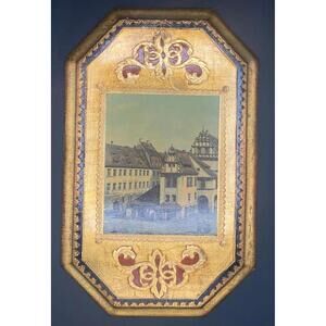 572 - Vintage Empire Italian Florentine Scenic Plaque – Hand Made in Italy